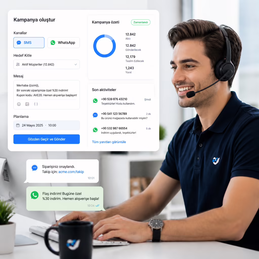 Text thousands. Track every reply.