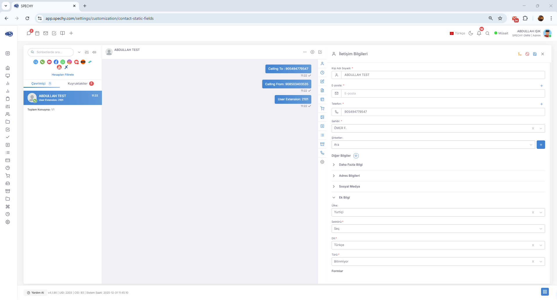 Professional Recommendation: Especially in B2B processes, adding your customer's LinkedIn profile to this area makes it easier for you to make a short preliminary preparation before the interview and to communicate more effectively. screenshot 1