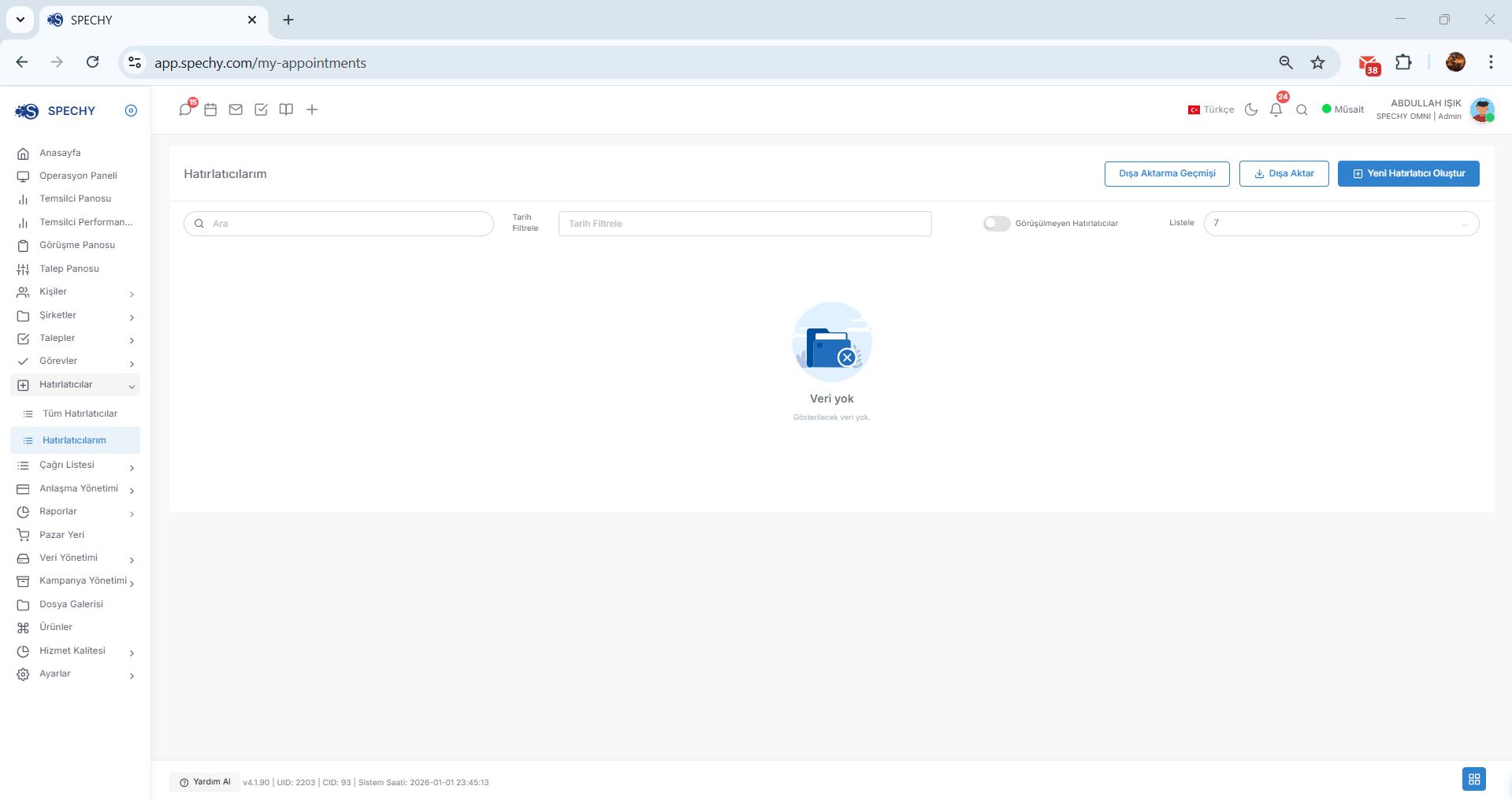 Professional Advice: At the end of the day, check your "Reviewed Reminders" list to confirm if there is any additional action to be taken after the meeting (e.g., opening a request, sending a proposal, etc.). This list is not just an archive, but also a preparation area for your next sales step. screenshot 1