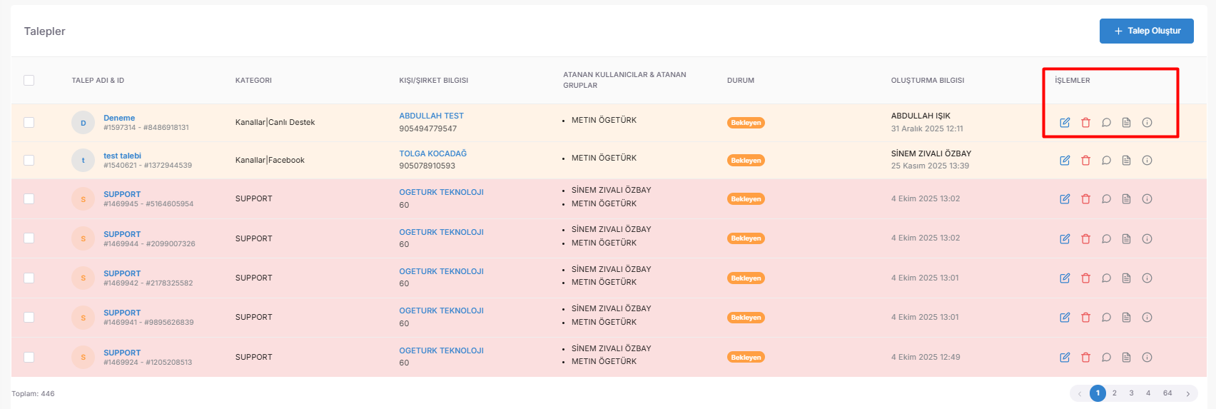 Professional Recommendation: When filtering your requests, be sure to check the "Unassigned" status as well. Using the filtering tool, you can quickly identify abandoned requests and take action on them, or redirect them to the relevant unit to maintain customer satisfaction. screenshot 1