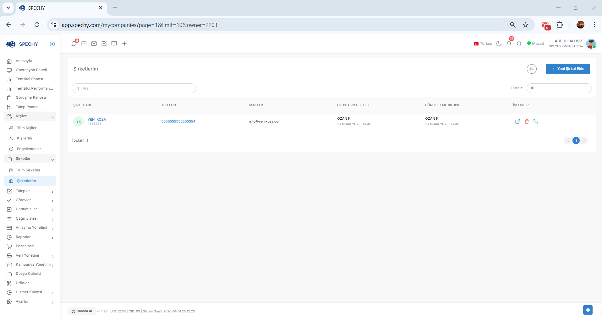 Professional Advice: Create "Industry" based filters in the Companies field and save these filters. For example, you can list all companies in the "Logistics Industry" with one click and carry out a special announcement or offer campaign for that industry much faster. screenshot 1