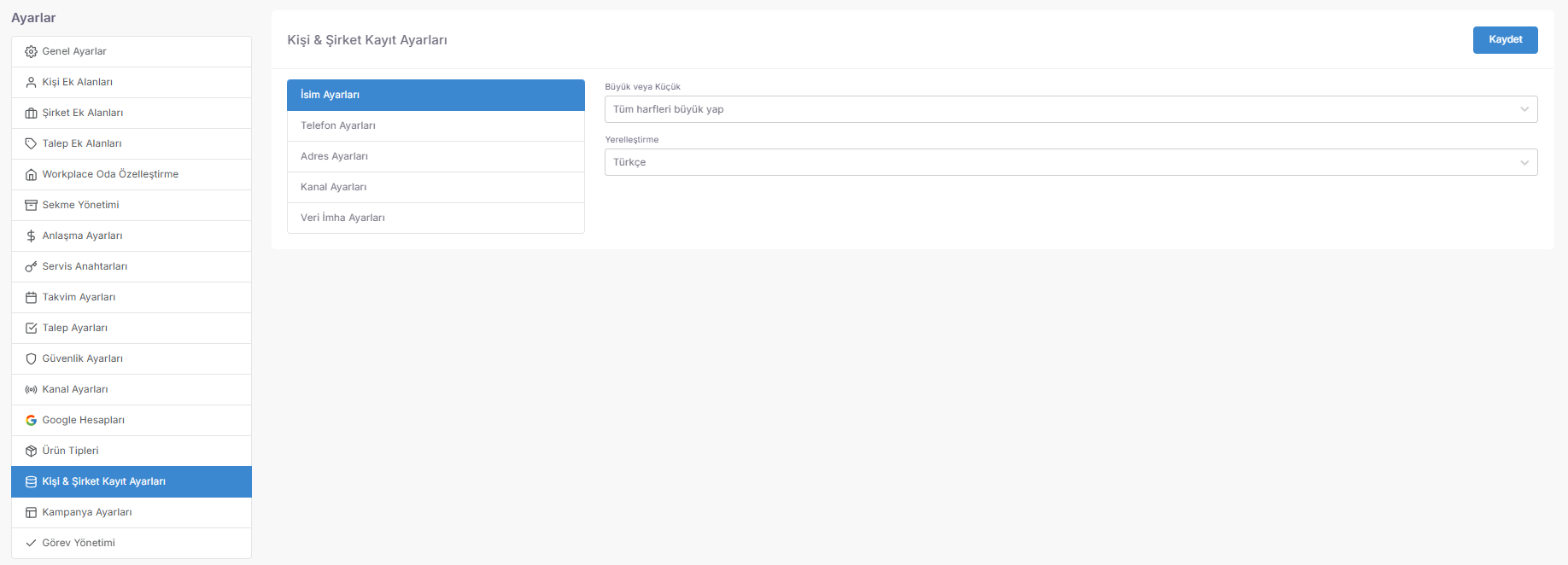 Access URL; https://app.spechy.com/settings/customization/contact-company-record-settings screenshot 1