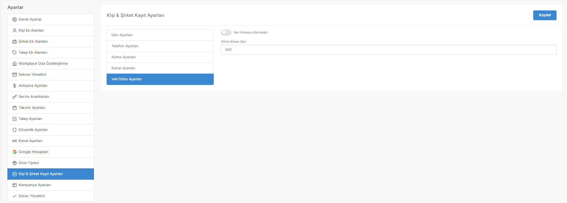 Access URL; https://app.spechy.com/settings/customization/contact-company-record-settings screenshot 4