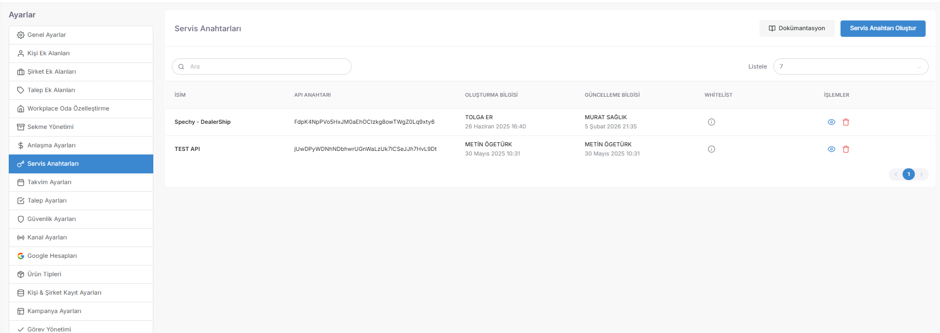 🔑 Service Keys (API Management and Data Access Security) screenshot 1