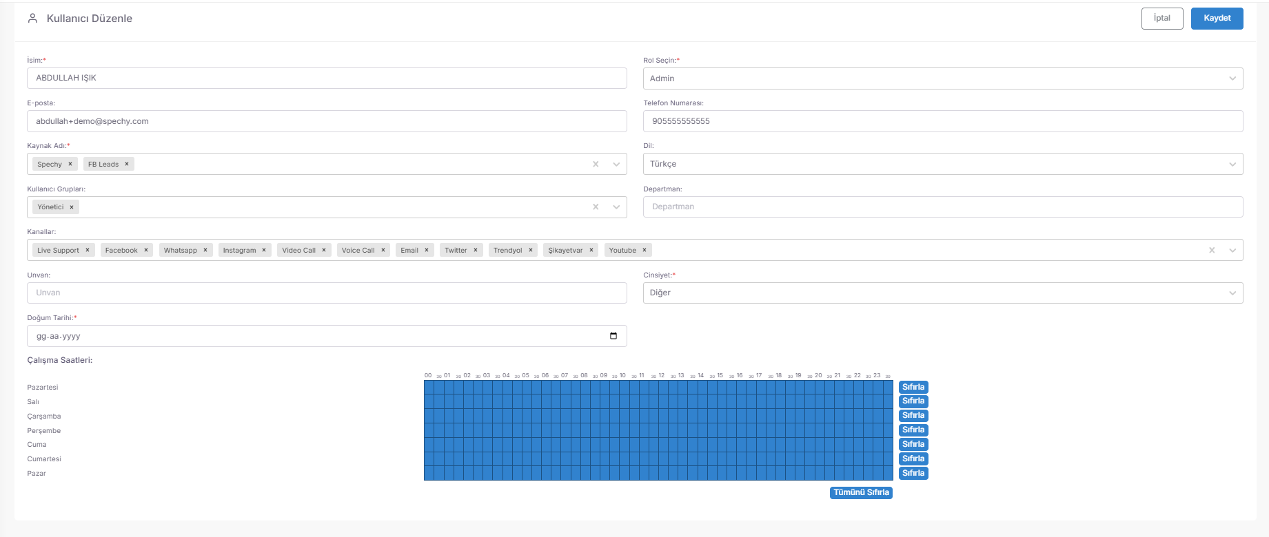 Phone & Title & Department: It defines the position of the staff in the organization by clarifying the internal hierarchy and communication network. screenshot 1